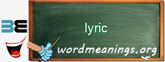 WordMeaning blackboard for lyric